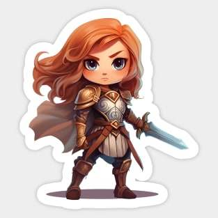 Heroic Fantasy Fighter Girl Sticker